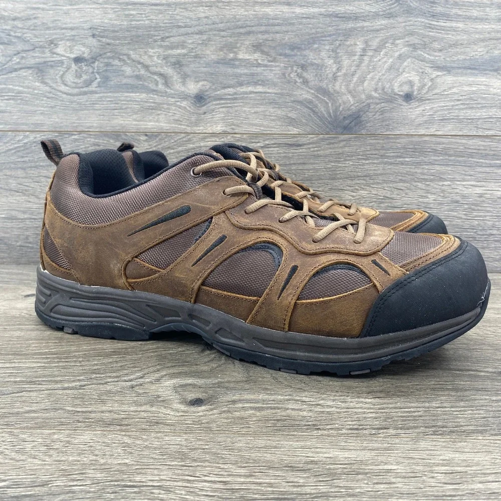 Propet Cliff Walker Hiking Shoes Mens 15 XW 3E Brown Leather Low Top M5503